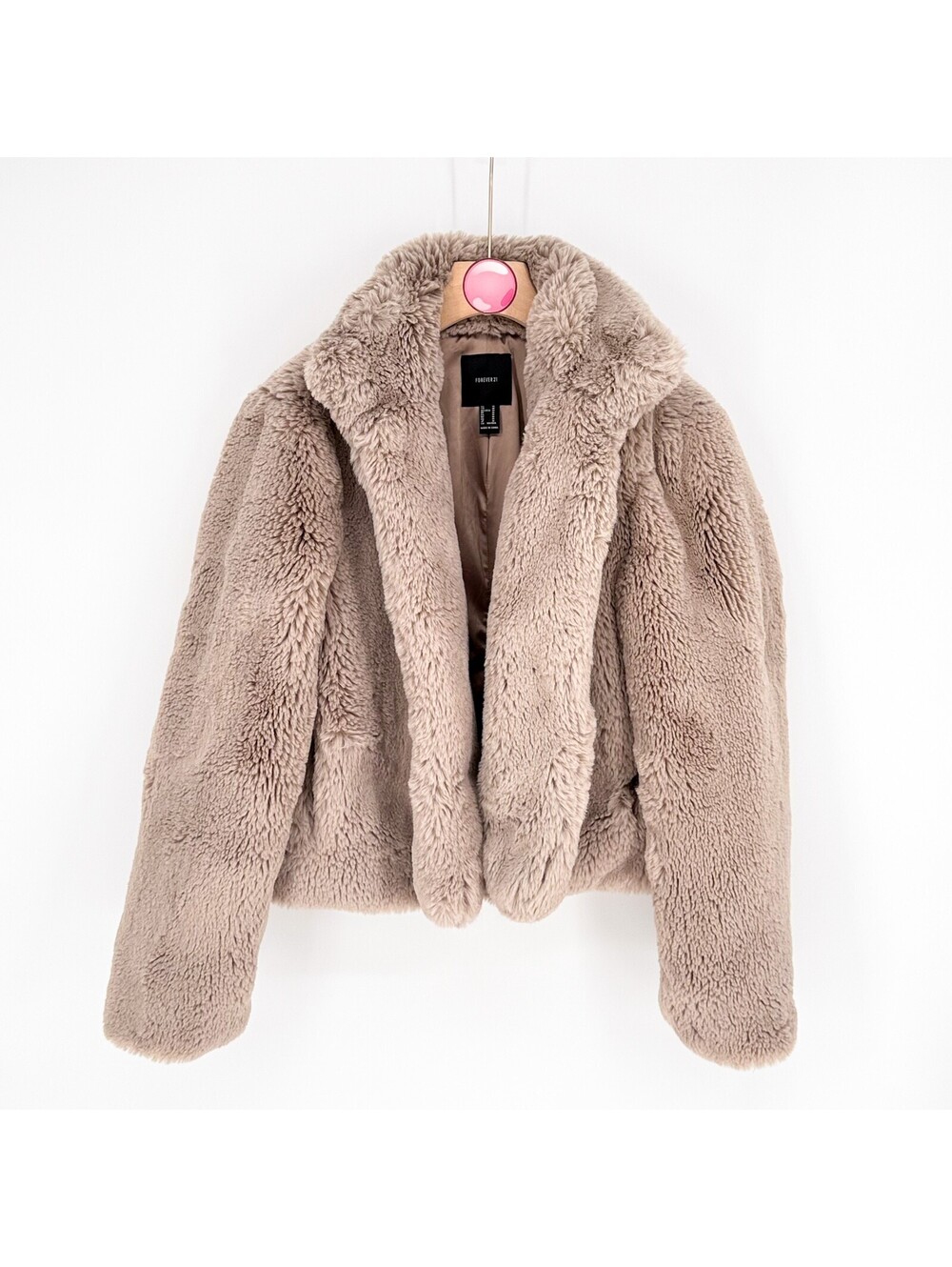 Forever 21 Shaggy Faux Fur Mauve Teddy Coat‎ Women's M